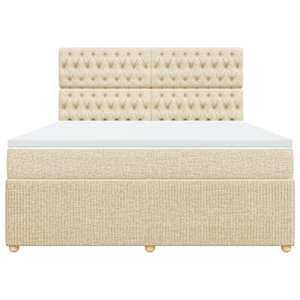 Box spring postel s matrací krémová 180x200 cm textil - obrázek 6