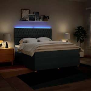 Box spring postel s matrací modrá 180x200 cm textil - obrázek 4