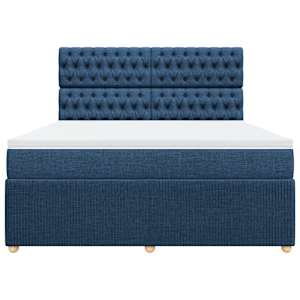 Box spring postel s matrací modrá 180x200 cm textil - obrázek 6