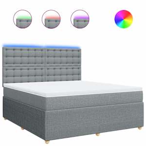 Box spring postel s matrací světle šedá 180 x 200 cm textil - obrázek 2
