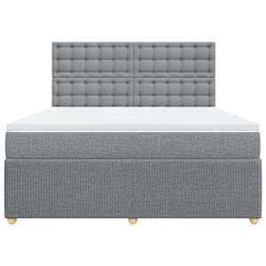 Box spring postel s matrací světle šedá 180 x 200 cm textil - obrázek 6