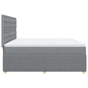 Box spring postel s matrací světle šedá 180 x 200 cm textil - obrázek 7