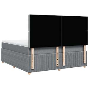 Box spring postel s matrací světle šedá 180 x 200 cm textil - obrázek 8