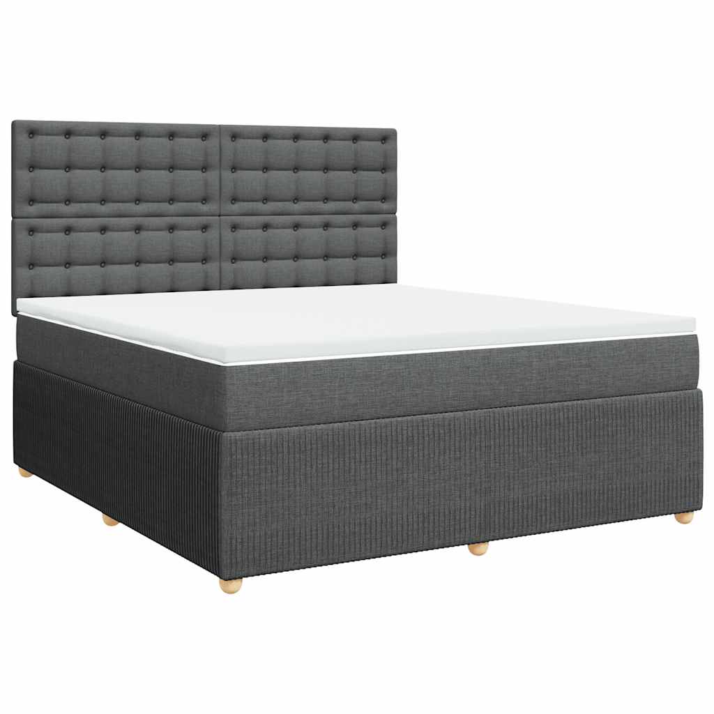 Thumbnail - vidaXL Boxspringbett mit Matratze Dunkelgrau 180x200 cm Stoff