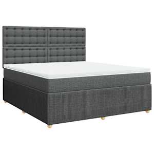 Box spring postel s matrací tmavě šedá 180x200 cm textil - obrázek 3