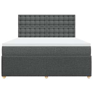 Box spring postel s matrací tmavě šedá 180x200 cm textil - obrázek 6