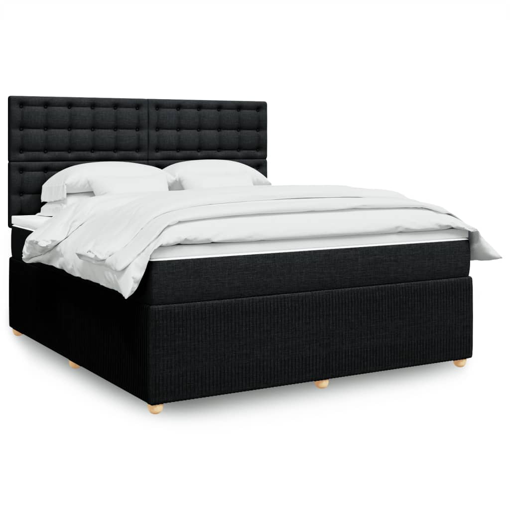 Boxspringbett mit Matratze Schwarz 180×200 cm Stoff