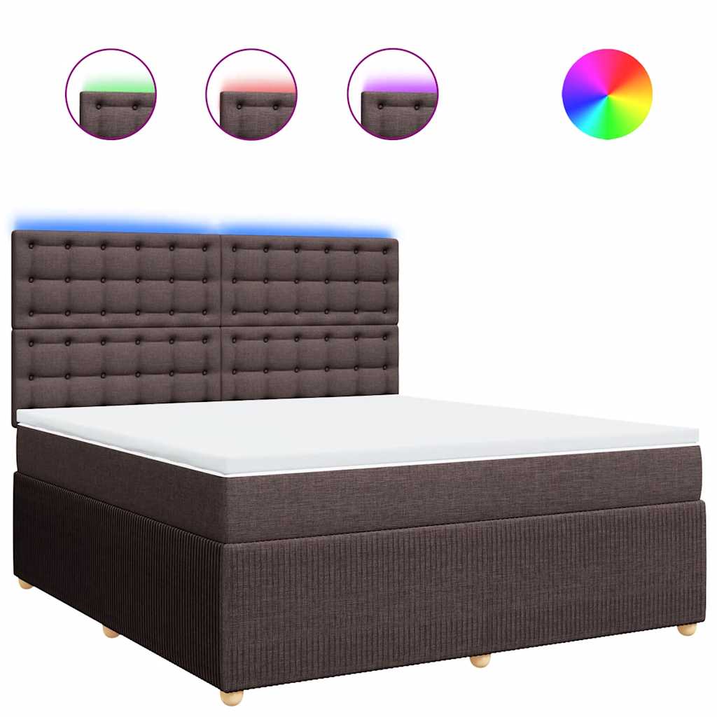 vidaXL Box spring postel s matrací tmavě hnědá 180x200 cm textil
