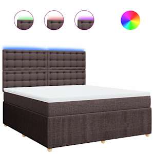 Box spring postel s matrací tmavě hnědá 180x200 cm textil - obrázek 2