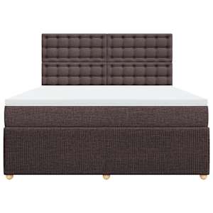 Box spring postel s matrací tmavě hnědá 180x200 cm textil - obrázek 6