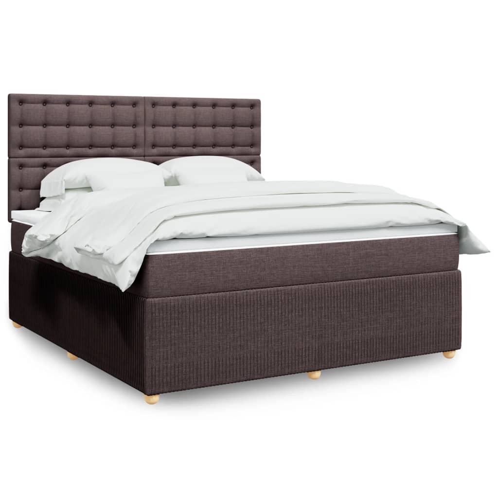 Boxspringbett mit Matratze Dunkelbraun 180×200 cm Stoff