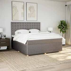Box spring postel s matrací taupe 180x200 cm textil - obrázek 5