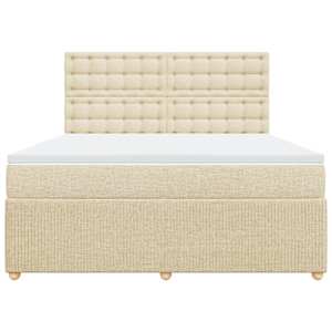 Box spring postel s matrací krémová 180x200 cm textil - obrázek 6