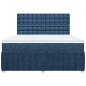 Box spring postel s matrací modrá 180x200 cm textil - obrázek 6