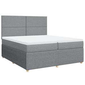 Box spring postel s matrací světle šedá 200 x 200 cm textil - obrázek 3