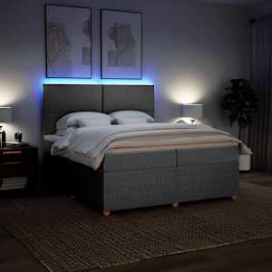 Box spring postel s matrací světle šedá 200 x 200 cm textil - obrázek 4