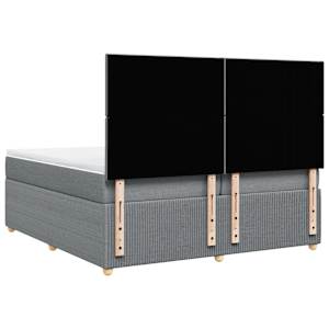 Box spring postel s matrací světle šedá 200 x 200 cm textil - obrázek 8