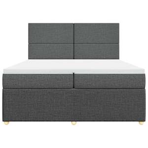 Box spring postel s matrací tmavě šedá 200x200 cm textil - obrázek 6