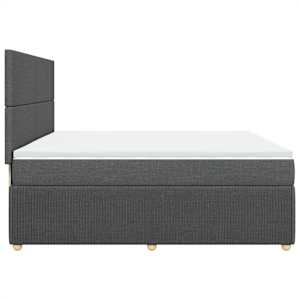 Box spring postel s matrací tmavě šedá 200x200 cm textil - obrázek 7
