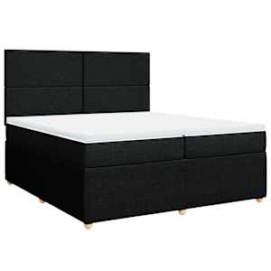 Box spring postel s matrací černá 200x200 cm textil - obrázek 3