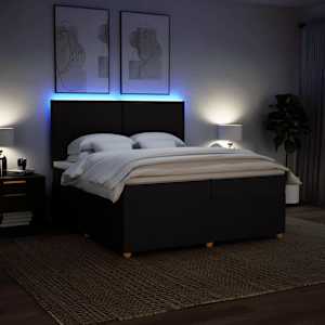 Box spring postel s matrací černá 200x200 cm textil - obrázek 4