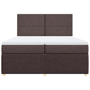 Box spring postel s matrací tmavě hnědá 200x200 cm textil - obrázek 6