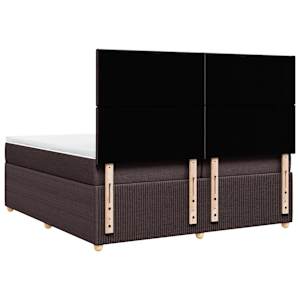 Box spring postel s matrací tmavě hnědá 200x200 cm textil - obrázek 8