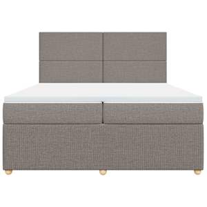 Box spring postel s matrací taupe 200x200 cm textil - obrázek 6
