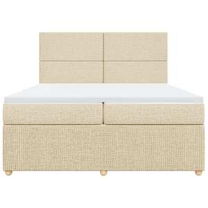 Box spring postel s matrací krémová 200x200 cm textil - obrázek 6