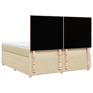 Box spring postel s matrací krémová 200x200 cm textil - obrázek 8