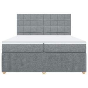 Box spring postel s matrací světle šedá 200 x 200 cm textil - obrázek 6