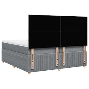 Box spring postel s matrací světle šedá 200 x 200 cm textil - obrázek 8
