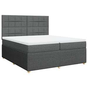 Box spring postel s matrací tmavě šedá 200x200 cm textil - obrázek 3