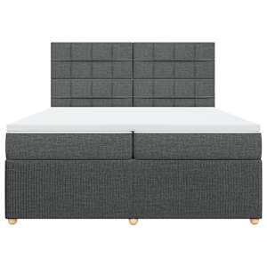Box spring postel s matrací tmavě šedá 200x200 cm textil - obrázek 6