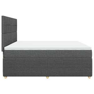Box spring postel s matrací tmavě šedá 200x200 cm textil - obrázek 7