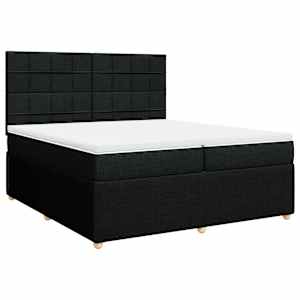 Box spring postel s matrací černá 200x200 cm textil - obrázek 3