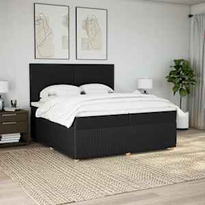 Box spring postel s matrací černá 200x200 cm textil - obrázek 5