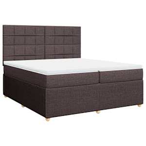 Box spring postel s matrací tmavě hnědá 200x200 cm textil - obrázek 3
