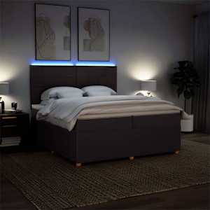 Box spring postel s matrací tmavě hnědá 200x200 cm textil - obrázek 4
