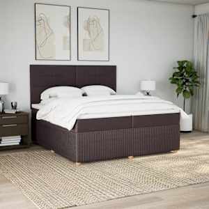 Box spring postel s matrací tmavě hnědá 200x200 cm textil - obrázek 5