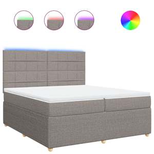 Box spring postel s matrací taupe 200x200 cm textil - obrázek 2