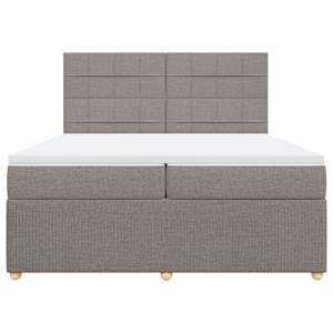 Box spring postel s matrací taupe 200x200 cm textil - obrázek 6