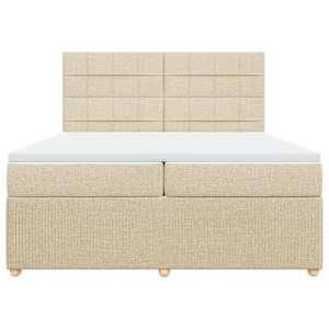 Box spring postel s matrací krémová 200x200 cm textil - obrázek 6