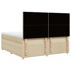 Box spring postel s matrací krémová 200x200 cm textil - obrázek 8