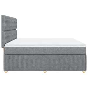 Box spring postel s matrací světle šedá 200 x 200 cm textil - obrázek 7