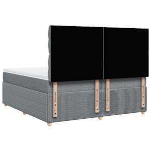 Box spring postel s matrací světle šedá 200 x 200 cm textil - obrázek 8