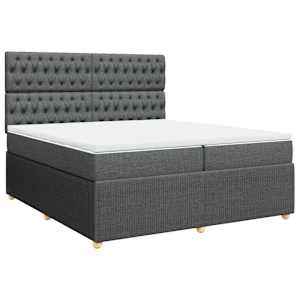 Box spring postel s matrací tmavě šedá 200x200 cm textil - obrázek 3
