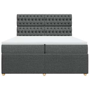 Box spring postel s matrací tmavě šedá 200x200 cm textil - obrázek 6