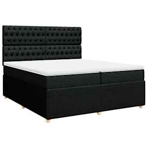 Box spring postel s matrací černá 200x200 cm textil - obrázek 3