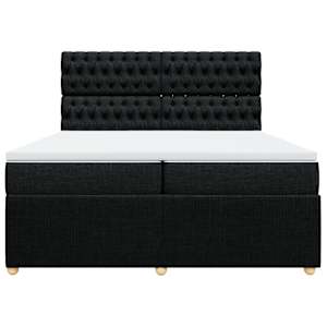 Box spring postel s matrací černá 200x200 cm textil - obrázek 6